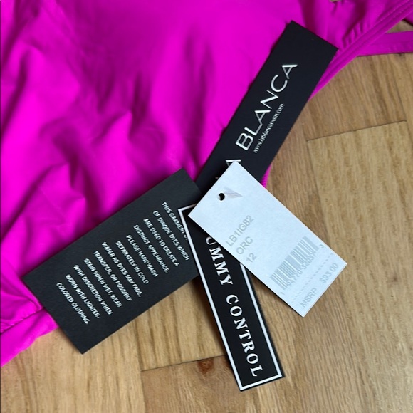 La Blanca Fuchsia Tankini with Ruffled Skirt - Picture 3 of 7